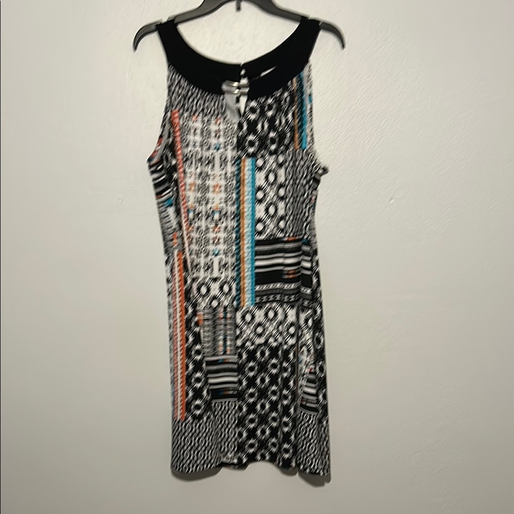 Stylish Black and White Patterned Dress